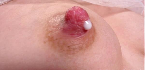  Milky nipples and that fluid all around my sexy body - close up